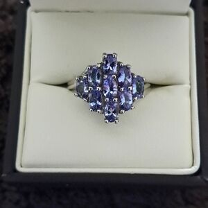 2 Rings Genuine Tanzanite Bundle 925 Sterling Silver.